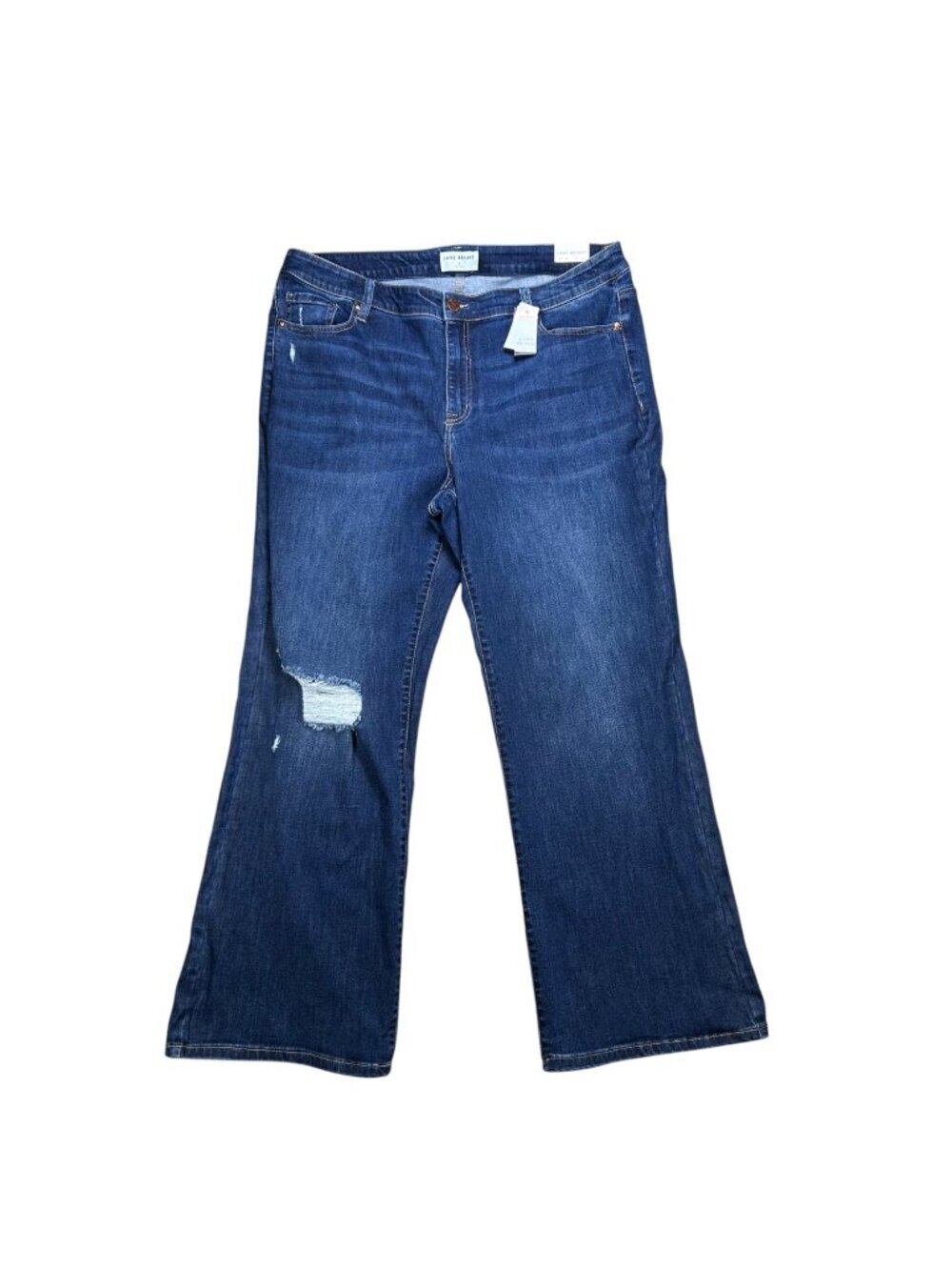 Lane Bryant 22 Cozy Fit Mid-Rise Bootcut Jeans Distressed Streetwear Casual
